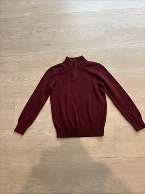 Crewcuts Maroon Half-Zip Sweater